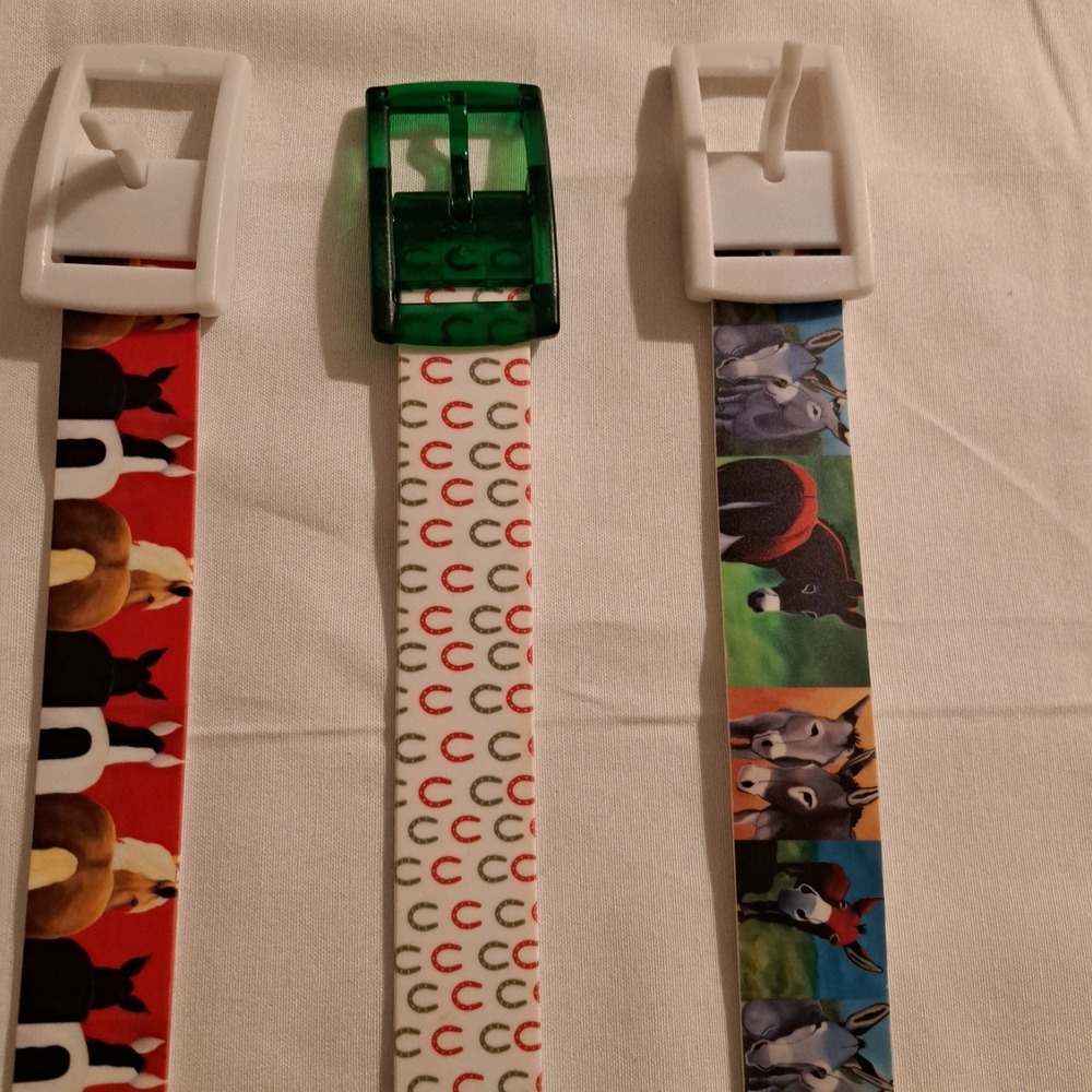 Novelty Belt Set 3 Plastic Buckle Horses and  Horseshoe Patterns‎ - Picture 4 of 15